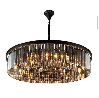 Lustre en Cristal Gris Beatrice Cascading