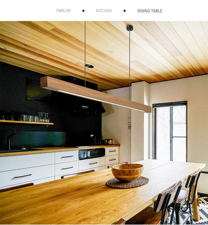 Amélie Oak & Walnut Linear Chandelier