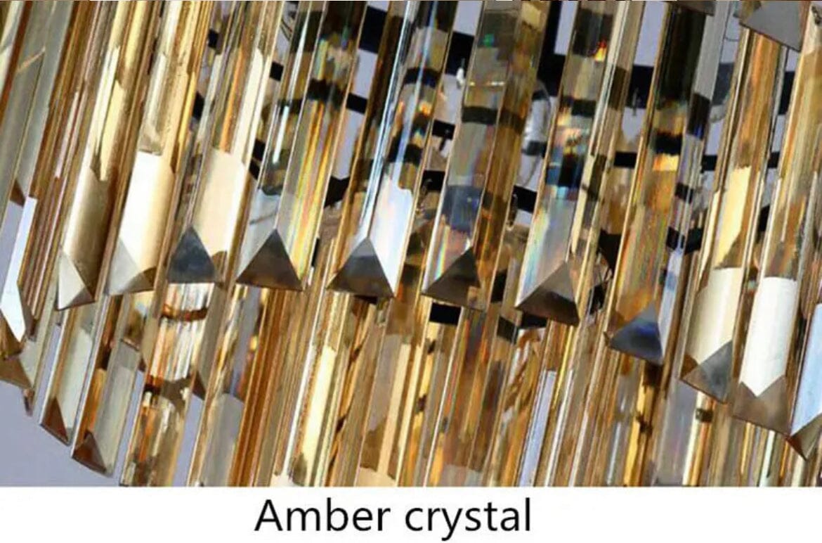 Lustre en Cristal Gris Beatrice Cascading