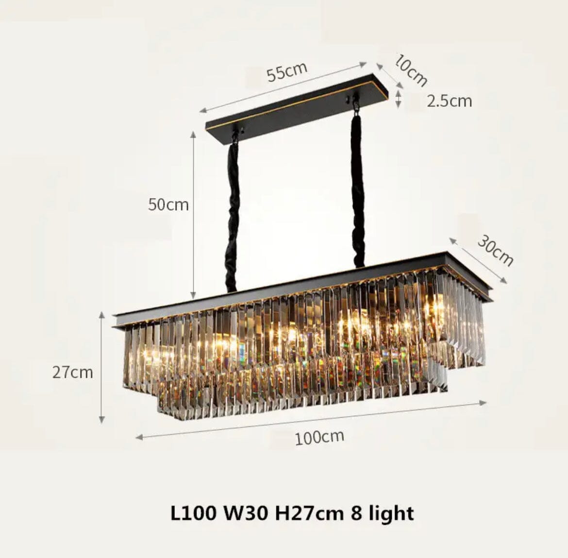 Florence Cascading Grey Crystal Royal Chandelier