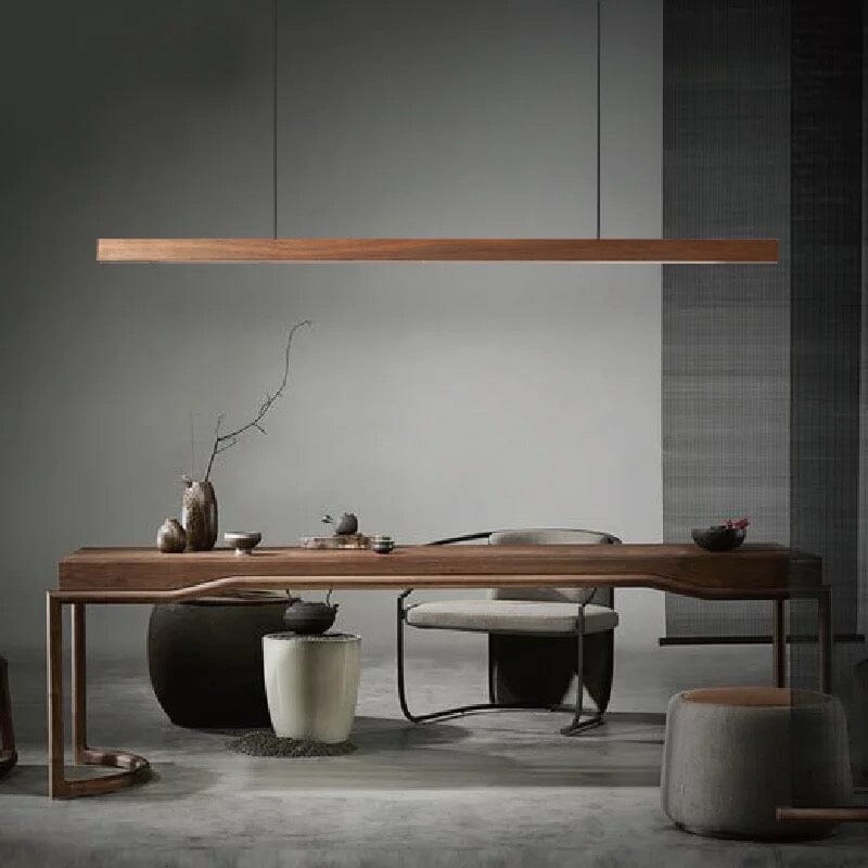 Amélie Oak & Walnut Linear Chandelier