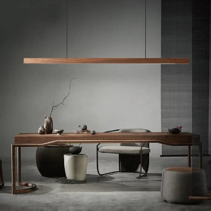 Amélie Oak & Walnut Linear Chandelier