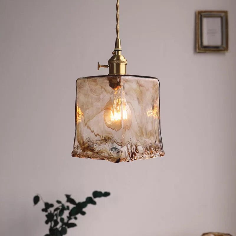 Elena Modern Geometric Glass Pendant
