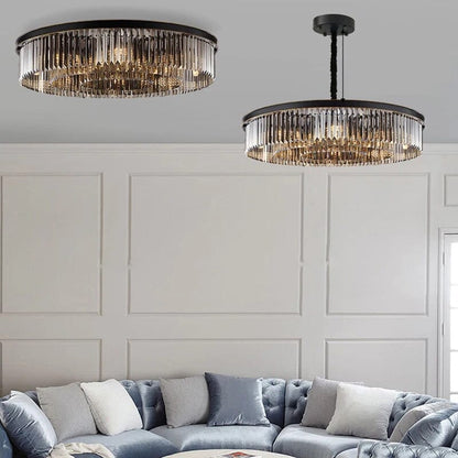 Lustre en Cristal Gris Beatrice Cascading