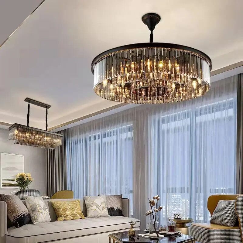 Lustre en Cristal Gris Beatrice Cascading