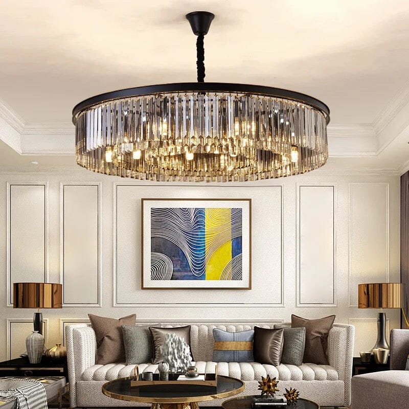 Lustre en Cristal Gris Beatrice Cascading