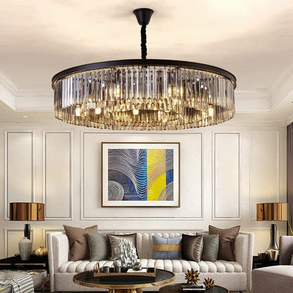 Lustre en Cristal Gris Beatrice Cascading