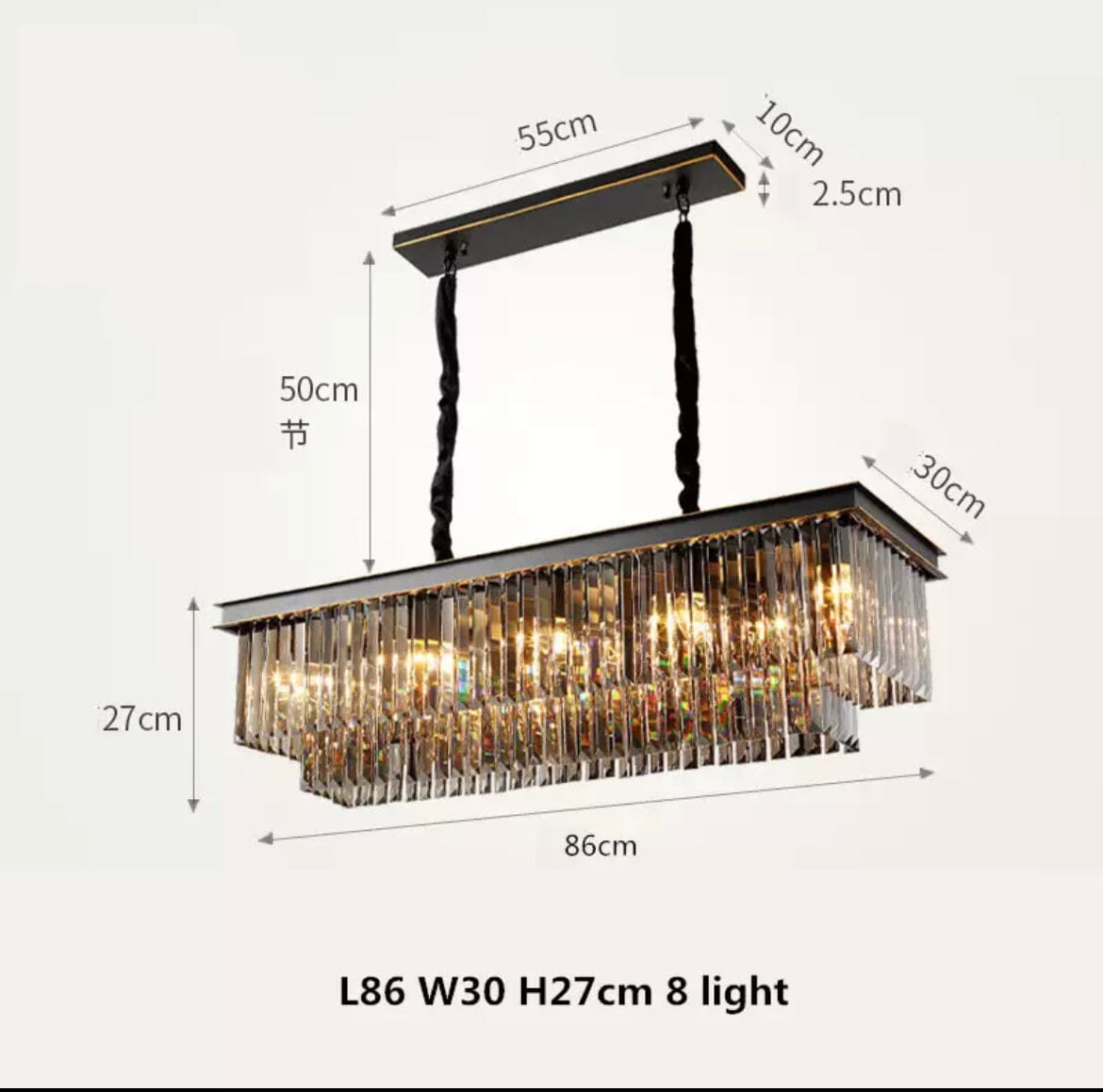 Florence Cascading Grey Crystal Royal Chandelier