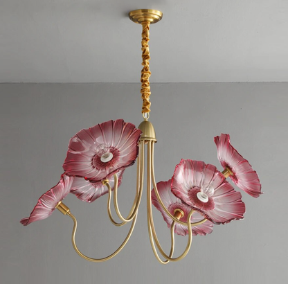 Lustre LED en laiton Amélie style fleuri