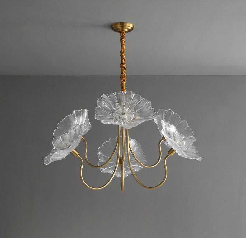 Lustre LED en laiton Amélie style fleuri