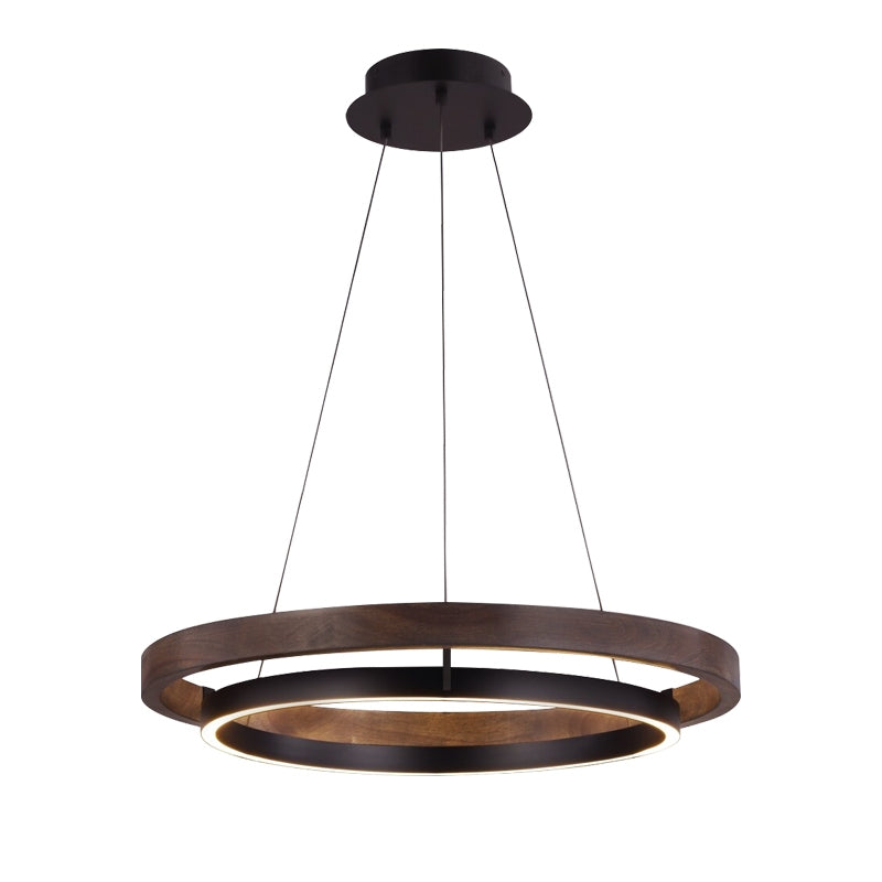 Amélie Circular Wood Grain Pendant Light