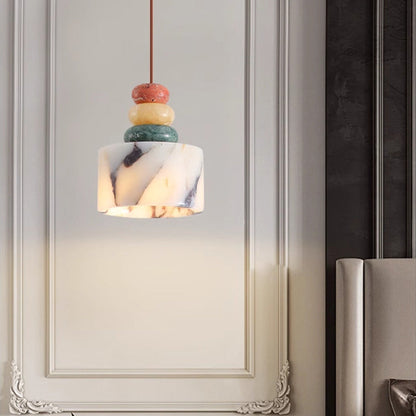 Amélie Multi-color Stacked Stone Pendant Light