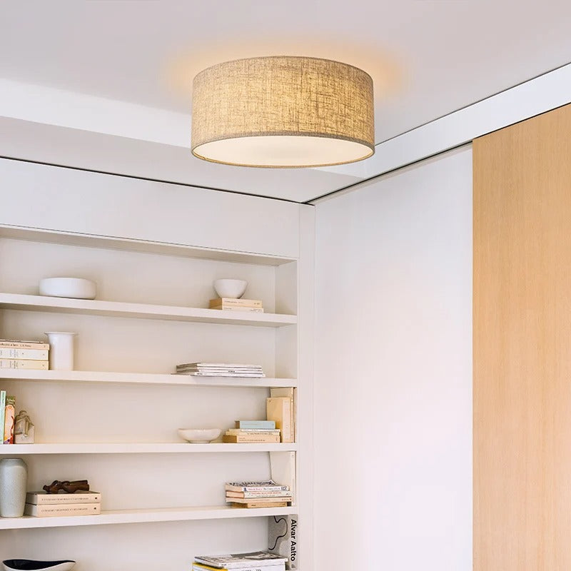 Plafonnier tambour en tissu minimaliste Amélie