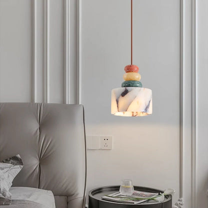 Amélie Multi-color Stacked Stone Pendant Light