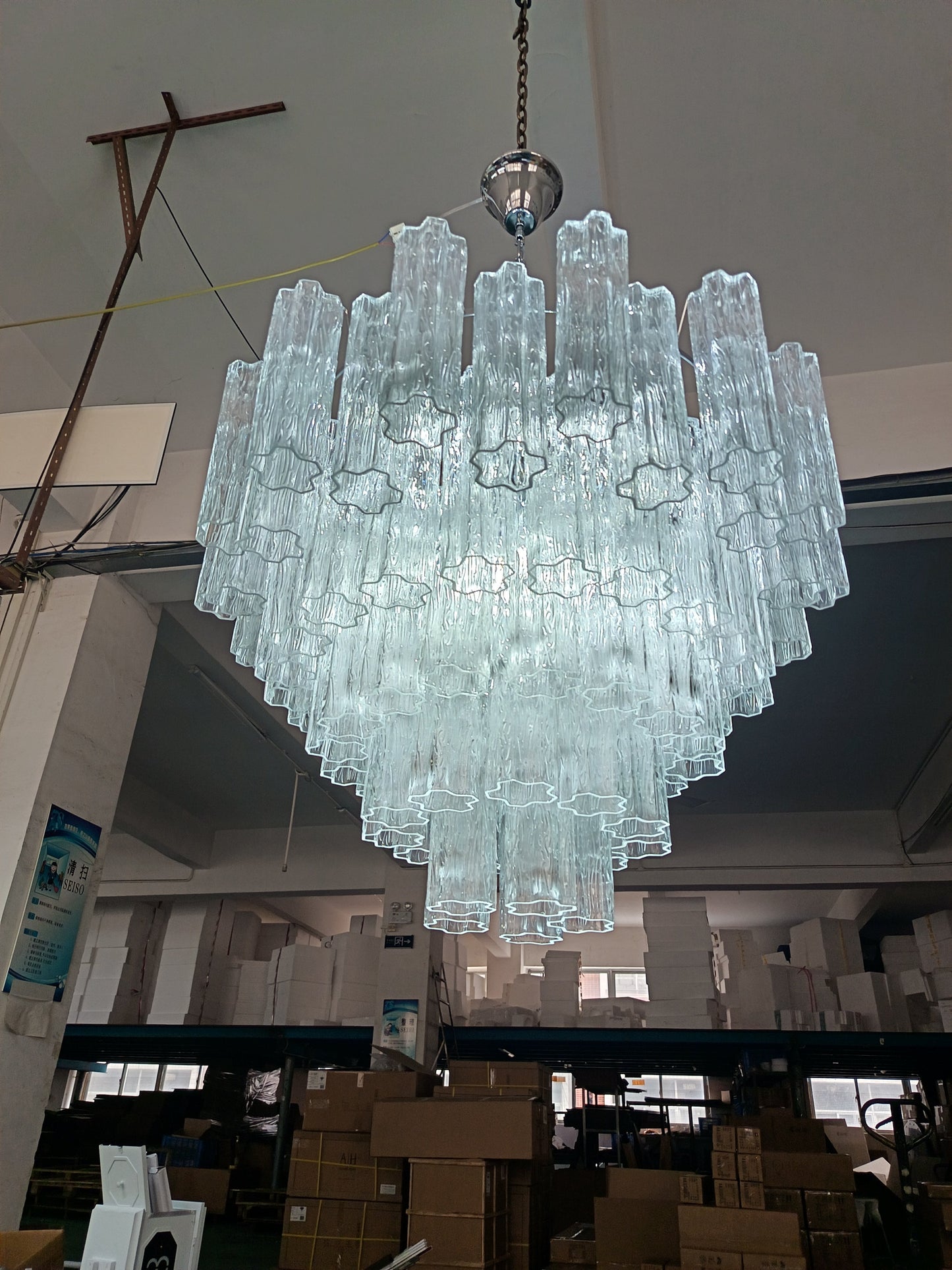 Suspension Vivienne en verre géométrique