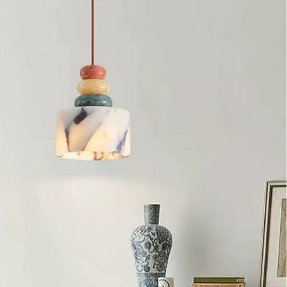 Amélie Multi-color Stacked Stone Pendant Light