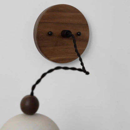 Suspension Sophie Plume Noyer Lampe de Plafond en Laiton