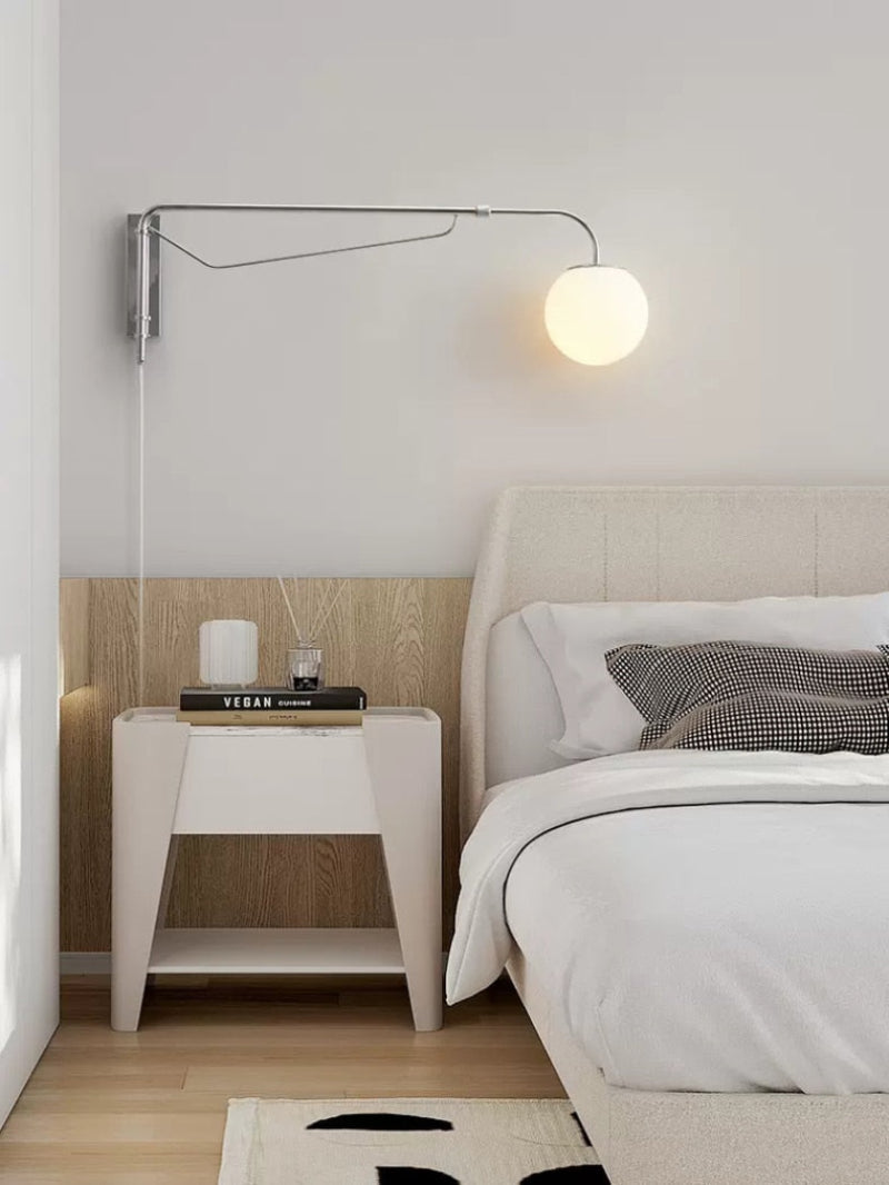 Élise Chrome Rocker Wall Lamp Silver Modern Adjustable Sconce