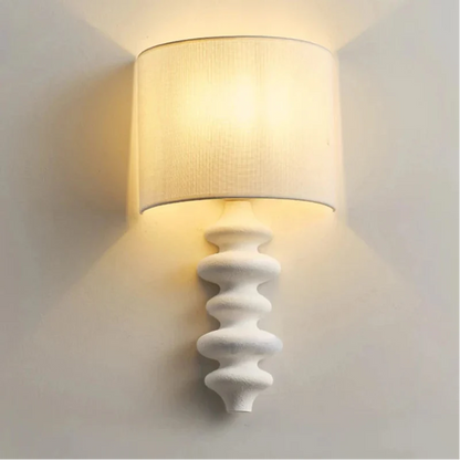 Élise Wood Spiral Applique Murale Abat-jour en Tissu Lumière Moderne