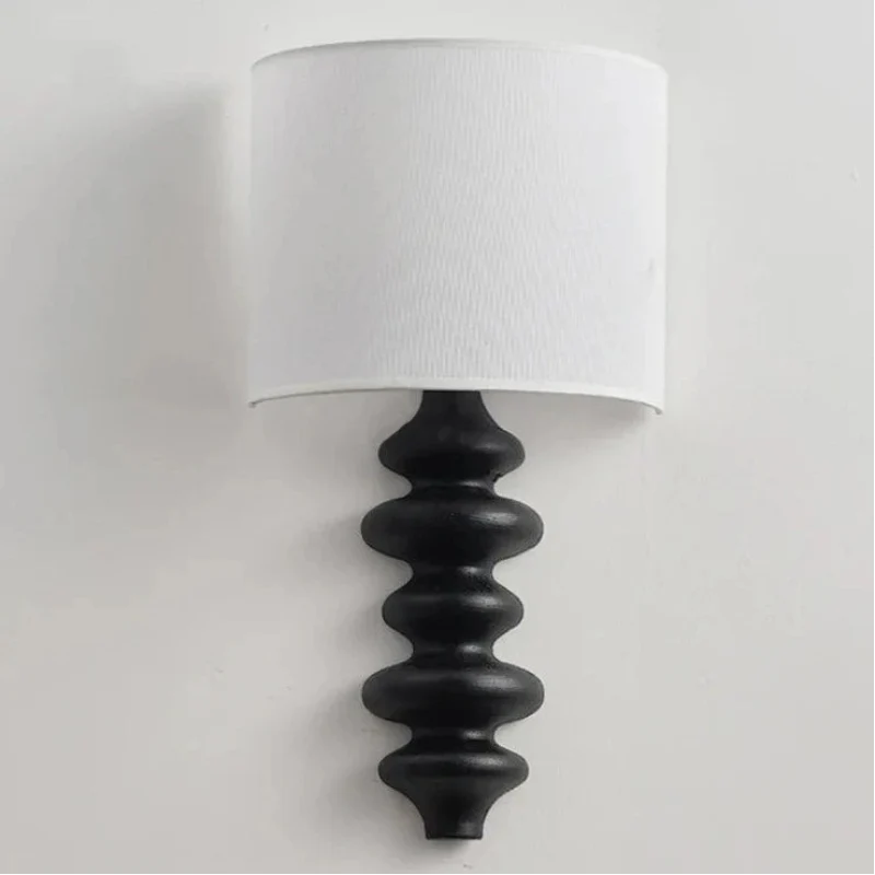 Élise Wood Spiral Applique Murale Abat-jour en Tissu Lumière Moderne
