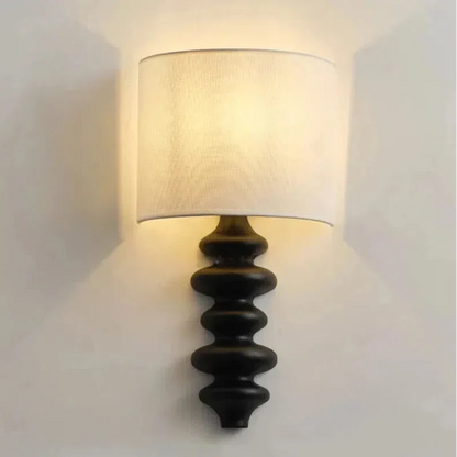 Élise Wood Spiral Applique Murale Abat-jour en Tissu Lumière Moderne